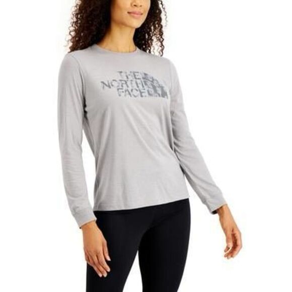 the North Face Half Dome Long Sleeve Logo T-Shirt Light Gray Size 2XL - Picture 1 of 3
